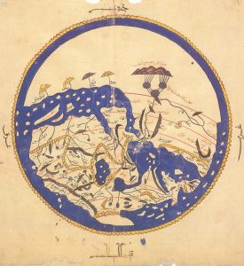 نام لاهیجان در نقشه ادریسی به سال ۱۱۵۴ میلادی (۵۳۲ هجری شمسی)